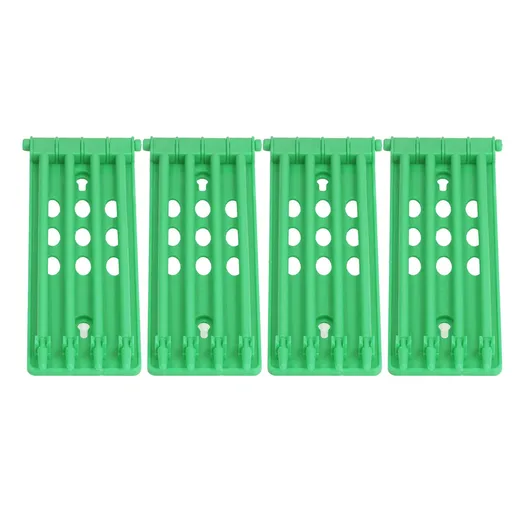 4Pcs Pigeon Leg Ring Stand 4 Column Design Large Capacity Wall Mounted Safe Durable Plastic Parrot Leg Ring Holder Green
