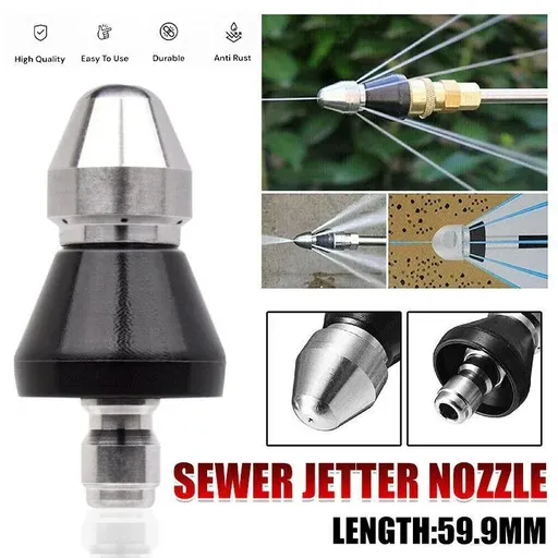High Pressure Drain 1 Front 6 Nozzle Sewer Pipe Cleaner Rear Jet Pressure Washer
