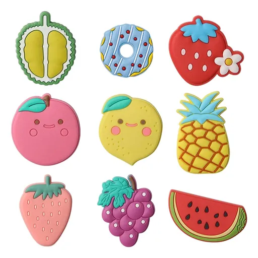 Strong Fridge Magnets, Magnetic Refrigerator Sticker Cartoon Fruit - 3D Decorative Magnet Decals for Kitchen Refrigerator -9pcs