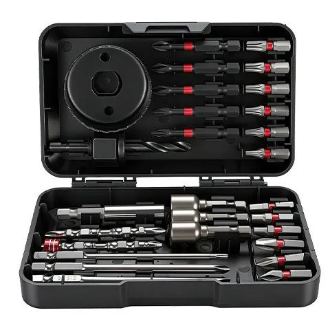 27-Piece Magnetic Screwdriver Bit Set with Socket Adapter（Black Case ） - Carbon Steel Drill Bit Kit in Compact Storage Case - Multi-Purpose Home Repair Tool for DIY Assembly