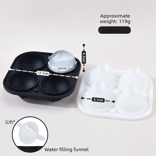 Ice Ball Maker Mold for Whiskey – Sphere Ice Tray, Home Bar Freezer Tool-black