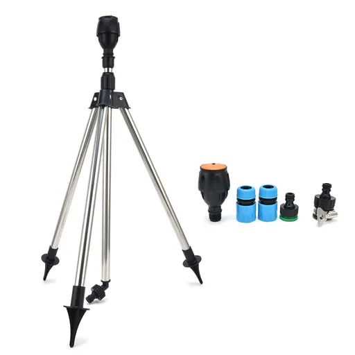 360‑Degree Rotating Sprinkler Automatic Watering Sprinkler with Tripod for Garden Irrigation
