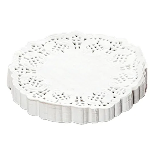 150pcs White Lace Round Paper Doilies Disposable Hollow Flower Oil Absorbing Paper for Fried Food Pizza Desserts Cake 150pcs Oil Absorbing Paper