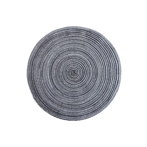 8 Pcs Dark Grey Woven Round Placemat - Non-Slip, Heat-Resistant Dining Table Mat, 30cm