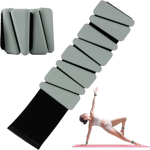 Wrist Weights Adjustable Silicone Set of 2 2lb Green