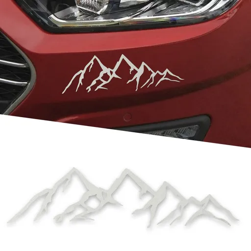Vinyl Snow Mountain Tree Sticker, Trunk Logo Sticker, Car Exterior Accessories, Universal for Car, Window and Laptop (White)