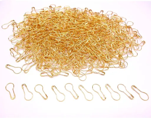1000 Pcs Metal Gourd Safety Pins, 0.8 Inch Clothing Craft Tailor DIY Accessory Pins, Golden
