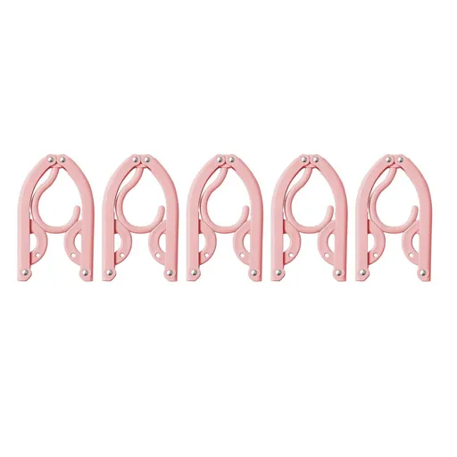 Folding Clothes Hanger Pink 5Pcs Travel Foldable Hangers Update Portable Plastic Hanger Travel Accessories Must Haves Clothes Drying Rack Folding Hanger for Traveling Camping Flying Rv One Size Green
