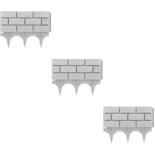 Garden Edging Fence, Light Grey Plastic, Decorative