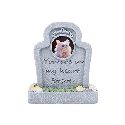 Pet Memorial Stone for Loss of Dog or Cat-Resin Dog Memorial Gifts with Flower Language Design-Heartfelt Pet Loss Sympathy Gift-Dog Passing Away Remembrance Keepsake - Gray - Size Immutability