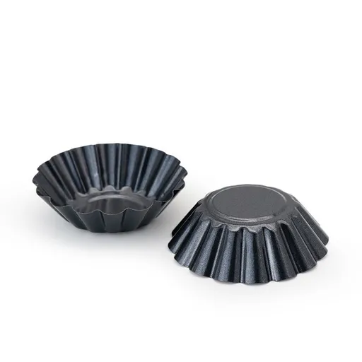 6 Packs Egg Tart Molds, Mini Carbon Steel Egg Tart Pans,Non-stick Reusable Egg Tart Shell, Cake Muffin Mold Tin Pan for Baking