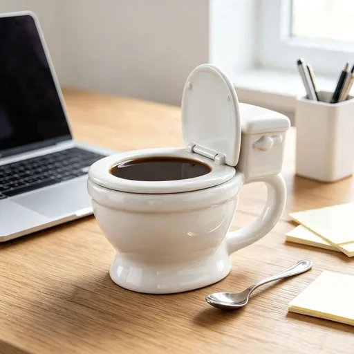Toilet Coffee Cup Prank Water Cup Funny Ceramic Mug for Men Women - Gag Gift for Birthday Christmas Office Desk Home Kitchen Beverage Drinking, Toilet Coffee Cup Prank Water Cup Funny Ceramic