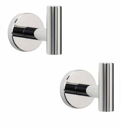 2 Pcs Wall Mount Bathroom Towel Hooks Holder Cloth Hanger Hook Kitchen Door Hanger Poliched Chrome
