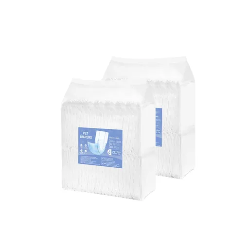 Disposable Male Dog Diapers, Super Absorbent Male Dog Wraps, 360 ° Leak-Proof Belly Bands with Wetness Indicator for Doggies in Heat, Training, Incontinence - XS, 96 Count (2 Packs of 48)