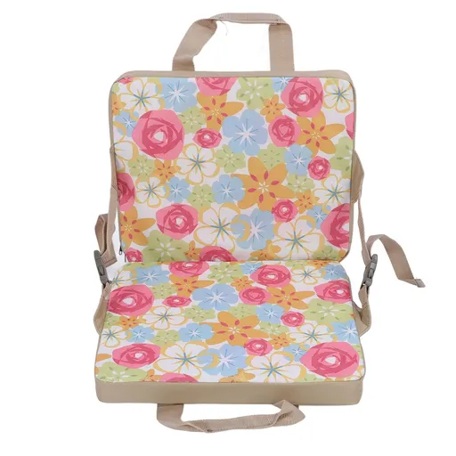 Folding Stadium Seat for Bleacher Oxford Cloth Portable Stadium Chair Cushion with Back Support for Outdoor Camping Sports Events Concerts Flower