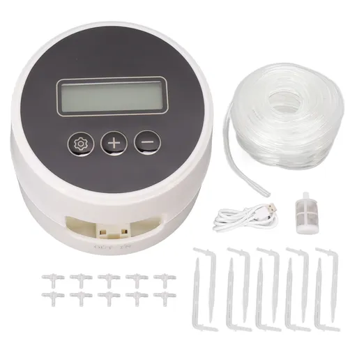 Black Timer Indoor Automatic Watering Device System Automatic Irrigation Waterer for Potted Plants Yard Garden 10m 10 Pots