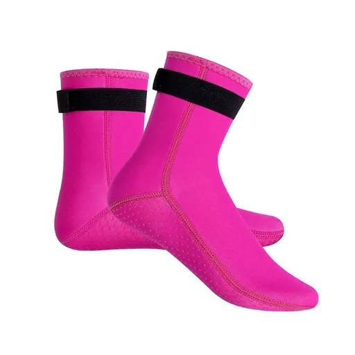 unisex diving socks, 3MM neoprene socks, mid-calf diving socks, hook-and-loop diving socks, water sports socks, diving snorkeling socks, beach volleyball socks, Australia diving gear, neoprene socks for men and women - Pink - Size XL