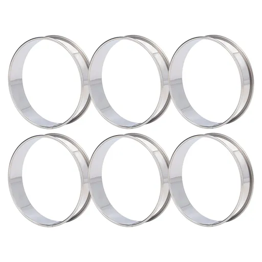 6 PCS Crumpet Rings Double Volume Easy Demoulding DIY Stainless Steel English Muffin Rings for Home Food Making Tool8cm / 3.1in