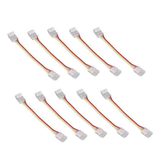 10pcs LED Strip Light Connector Kit 3Pin 10mm Quick Connection Strong Compatibility COB Light Strip Connector for Warehouse