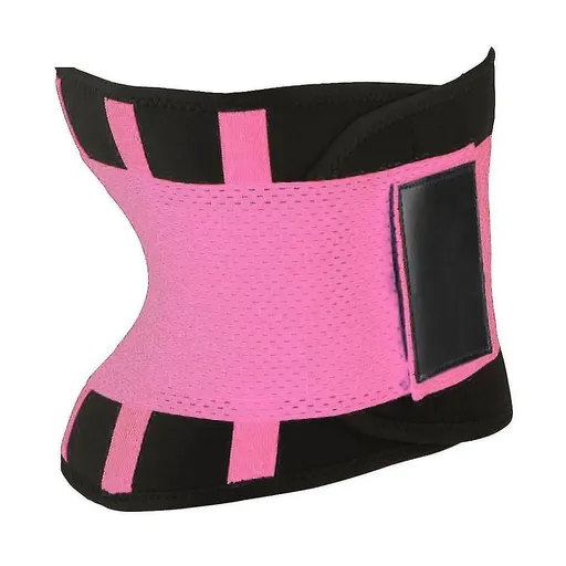 Adjustable Back Support Waist Trainer Trimmer Belt Sports Gym Fitness Weightlifting Abdominal Slim Belt - Pink