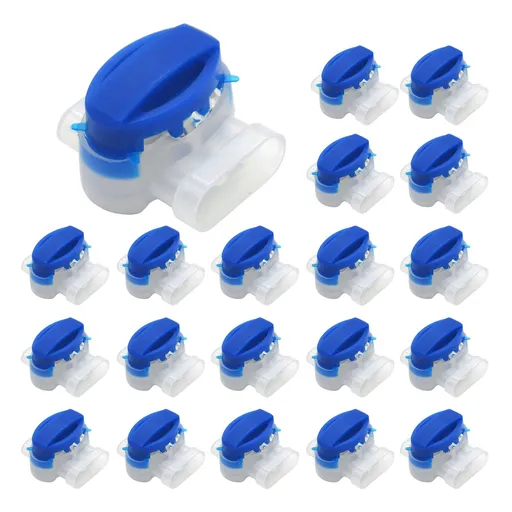 20 Pcs Electrical IDC 314-box 3 Way Outdoor Boundary Wire Connector, Self-Stripping Moisture-Resistant Pigtail Connectors
