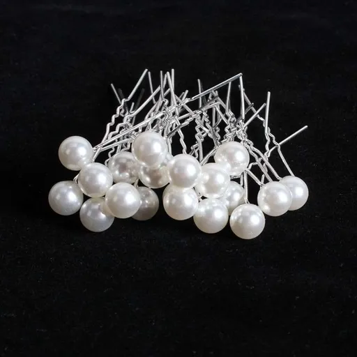 20 Pcs Wedding Hairpins with Pearls in White
