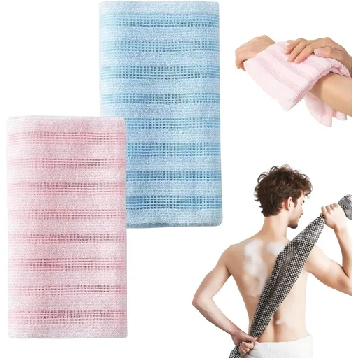 2PCS Exfoliating Shower Towel, New Premium Quick-Drying Bath Scrub Cloth, Gentle Exfoliating Washcloth for Body & Face, Eco-Friendly for Sensitive Skin