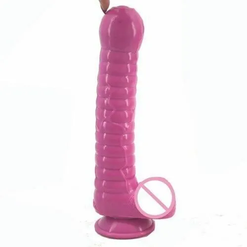 House Of Dasein Textured Silicone Cock And Balls Dong Big Penis Anal Dildo Suction Cup Masturbation - Pink