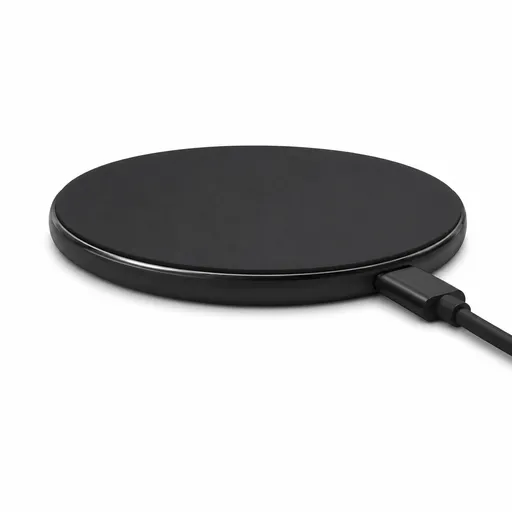 Black 15W Qi Wireless Phone Charger - Compact Cable Free Charging for Qi Enabled Smartphones, Easy Everyday Use at Home, in the Office or While Travelling