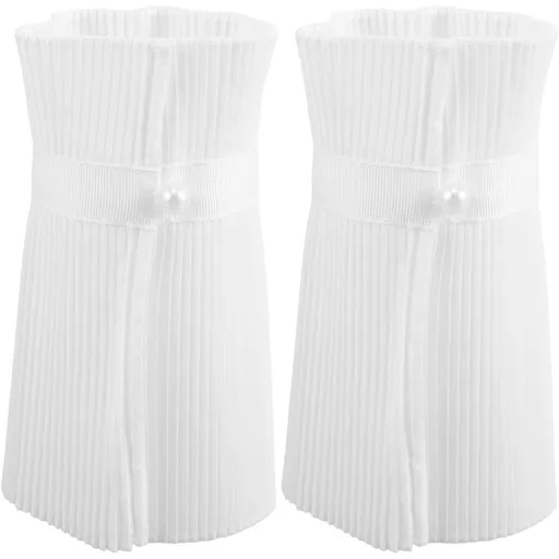 Fake Sleeve Women White Detachable Chiffon Floral Frill