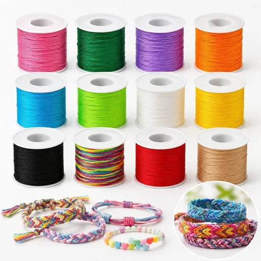 12Rolls Chinese Knotting Cord Nylon Beading Thread Friendship Bracelet String Making Kit Beading Thread for Jewelry Making DIY Crafts