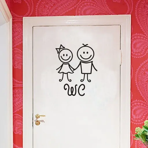 Man Woman Toilet Decals Sign Bathroom Decals for Door Wall Sticker Vinyl Removable Self Adhesive Murals