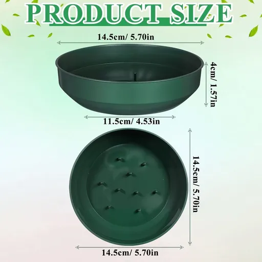 Green Plastic Flower Arrangement Plates 5.7 x 5.7 x 1.6 Inches Floral Craft Supplies for Home Decor and Decorations