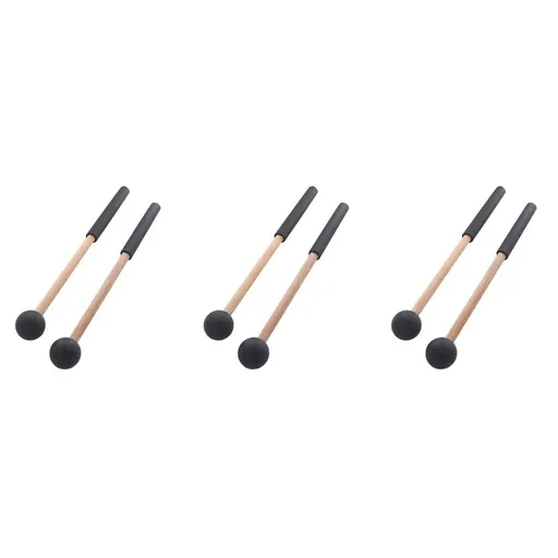 3 Pair Tongue Drum Mallets Soft Rubber Head Drum Mallets Sticks for Drums Tongue Drums and Keyboard Percussion