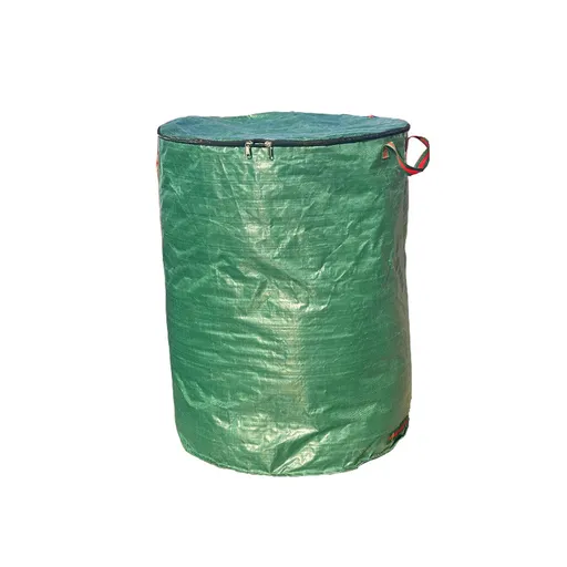 500L (Calibre80*100cm) Zip Version Heavy Duty Collapsible Garden Waste Bags (Set of 2) - Large Reusable Yard Leaf Bin