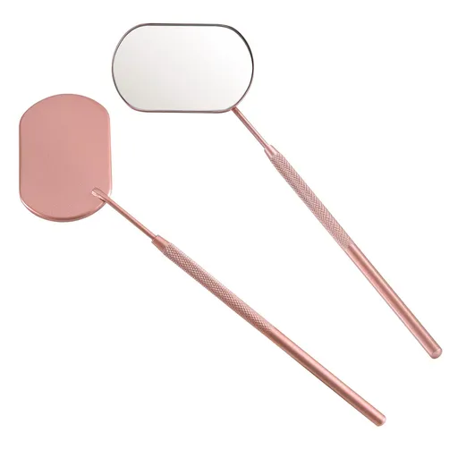 Pretty memory Lash Mirror, 2.2Inches Stainless Steel Makeup Mirror, Eyelash Extensions Accessories for Lash Extension (Rose Gold)