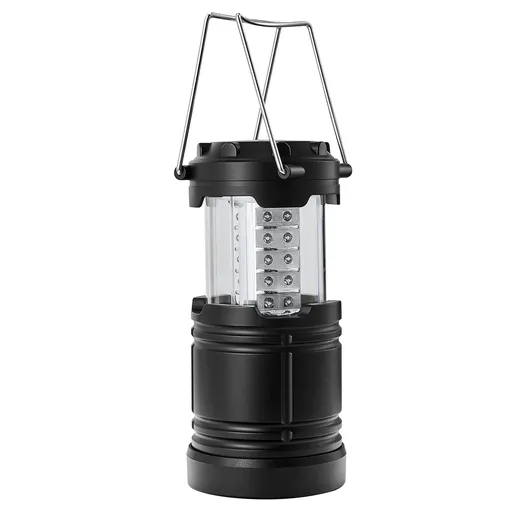 LED Camping Lanterns, 4 Pack, Magnetic Base, Battery Powered Lights, Lightweight Hanging Collapsible Lights, Black