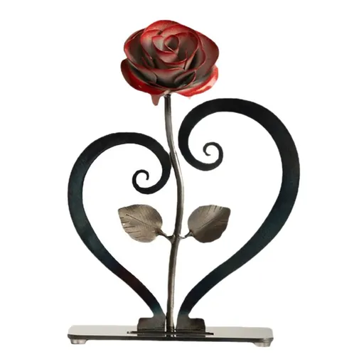 Valentine's Day Rose Flower Ornament Heart-Shape Acrylic Rose Display Stand Vanity Table Rose Adornment for Home Decor