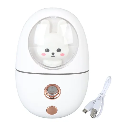 Cute Animal Facial Mist Sprayer USB Rechargeable Mini Eye Face Humidifier for Travelling 35ml 500mah White