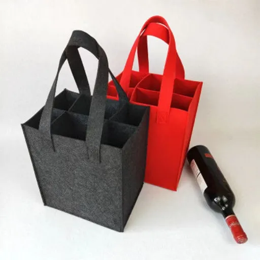 2PCS 6 Bottle Wine Tote Bag, Insulated Thermal Padded Wine Bottle Carrier for Travel, Picnic, Great Gift for Wine Lover