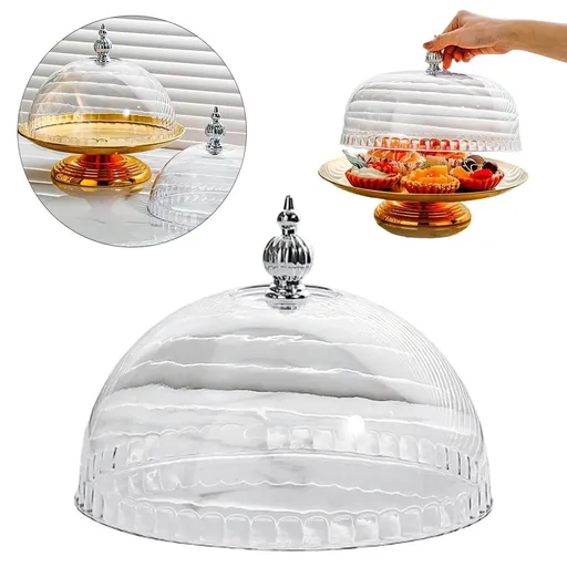 Clear Cake Dome Cover, 7.7*5.7 inch Cake Stand, Heat Resistant Food Dome Cover for Cakes, Pastries and Other Foods, Ideal for Kitchen, Camping, Wedding & Home Use