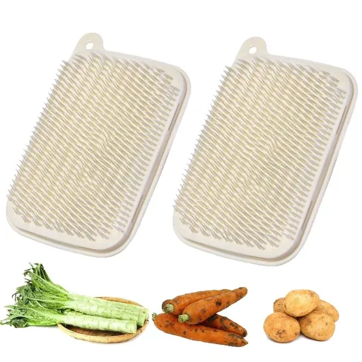 Vegetable Brush, 4 PCS Vegetable Brush Scrubber for Fruits, Potato Scrubber Potato Brush, Soft Bristle Brush for Potato/Carrots/Lotus Root