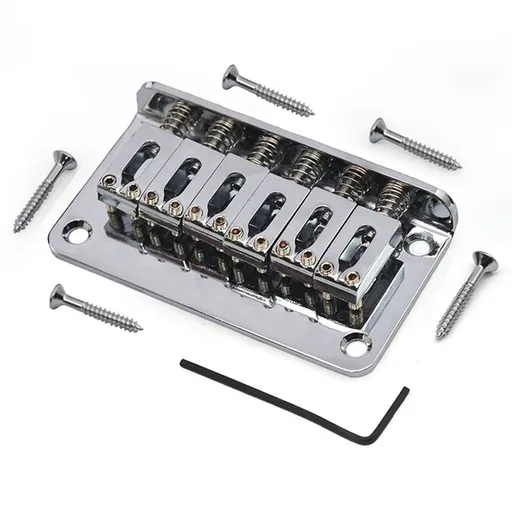 Basic 78*42mm( Fixed Hardtail Guitar Bridge for 6 String Fender Style Electric Guitar, Chrome）silvery