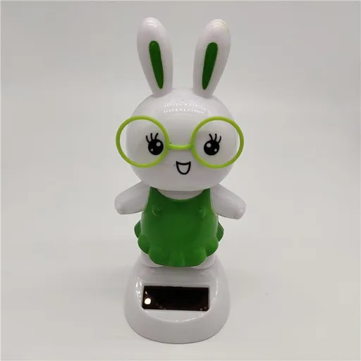 Cute Solar Power Dancing Toys, 2pcs Solar Powered Dancing Figures, Rabbit Doll Bobble Head Toy, Bunny Car Dashboard
