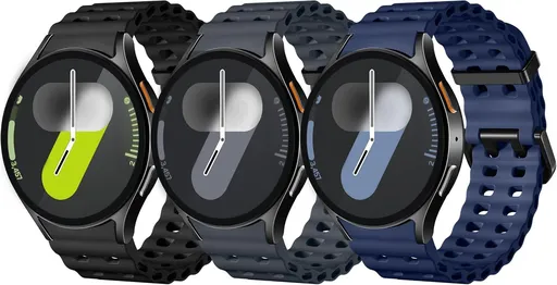 Sport Band for Samsung Galaxy Watch 7 6 5 4 Watch 6 4 Classic Watch 5 Pro | 20mm No Gap Bands for Samsung Watch Band, Soft Durable Silicone Strap for Galaxy Watch 7 Band Men, Breathable, Waterproof