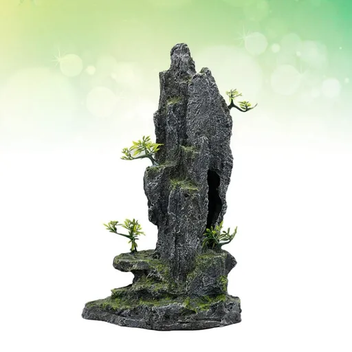 Aquarium Mountain View Stone Ornament Tree Rock Cave Fish Tank Decoration Fish Hiding Cave for your aquarium Suitable
