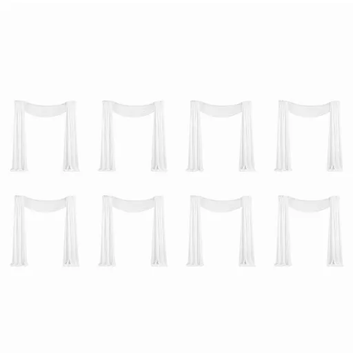 8X Wedding Arch Draping Fabric 1 Panel 29.5Inch X 19.6Ft White Sheer Chiffon Curtain Drapes for Wedding Ceremony