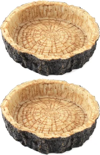 2 Pack Reptile Water and Food Bowls, Novelty Food Bowl for Lizards, Young Bearded Dragons, Small Snakes and More - Made from BPA-Free Plastic