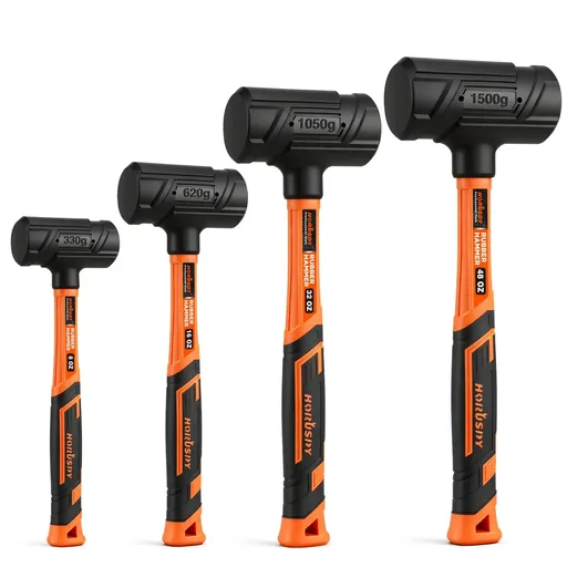 HORUSDY 4PCS Dead Blow Hammer Set Steel Shot Non-Slip Grip Carpentry & Tile