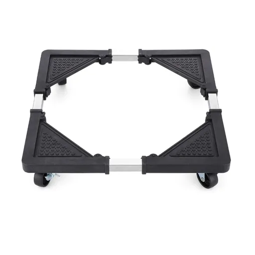 Adjustable Appliance Dolly Stand with 4 Locking Wheels – Expandable Base from 16.9 to 25.6 Inch, Heavy-Duty Furniture Moving Cart for Refrigerator, Washer, Cabinet, Air Conditioner (Black)